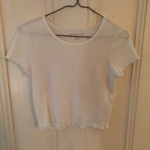 American Eagle cropped white tee
